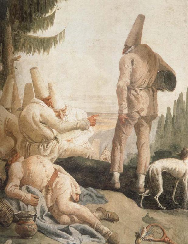 TIEPOLO, Giovanni Domenico Pulcinelle on Vacation France oil painting art